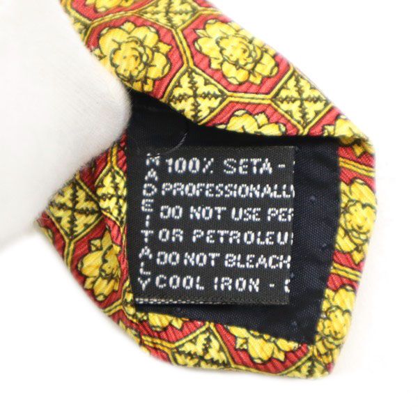 Gianni Versace ジャンニヴェルサーチ イタリア製 ワイド シルク 総柄 ネクタイ  レッド メンズ