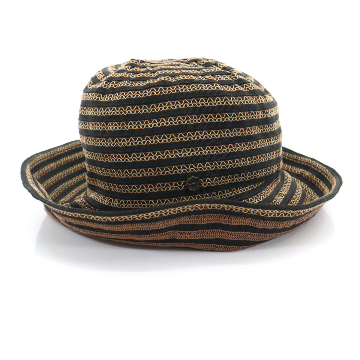 KENZO ケンゾー 日本製 ボーダー バケット ハット M(57cm) ブラック系 帽子 メンズ