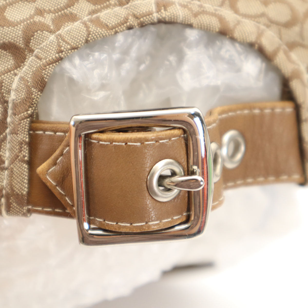 COACH コーチ 総ロゴ キャップ P/S ベージュ メンズ