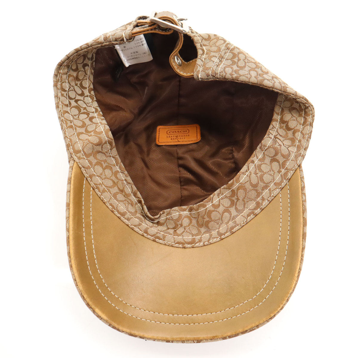 COACH コーチ 総ロゴ キャップ P/S ベージュ メンズ