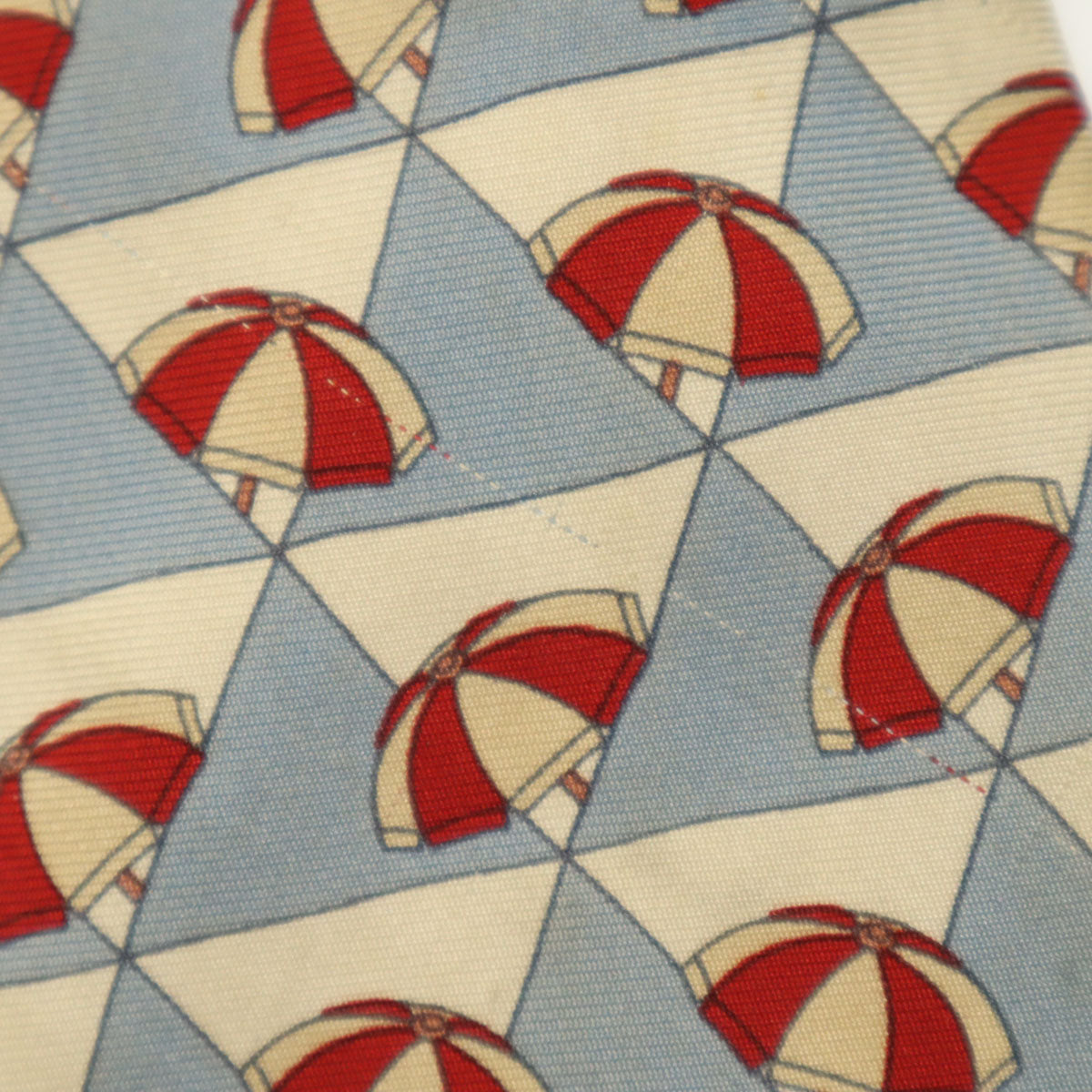 Burberrys バーバリーズ 90s オールド イタリア製 シルク パラソル柄 ネクタイ 水色系 メンズ