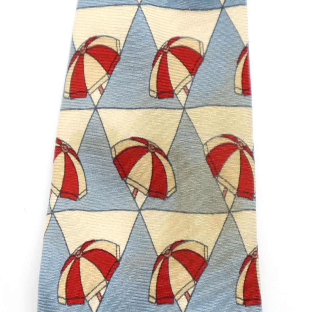 Burberrys バーバリーズ 90s オールド イタリア製 シルク パラソル柄 ネクタイ 水色系 メンズ