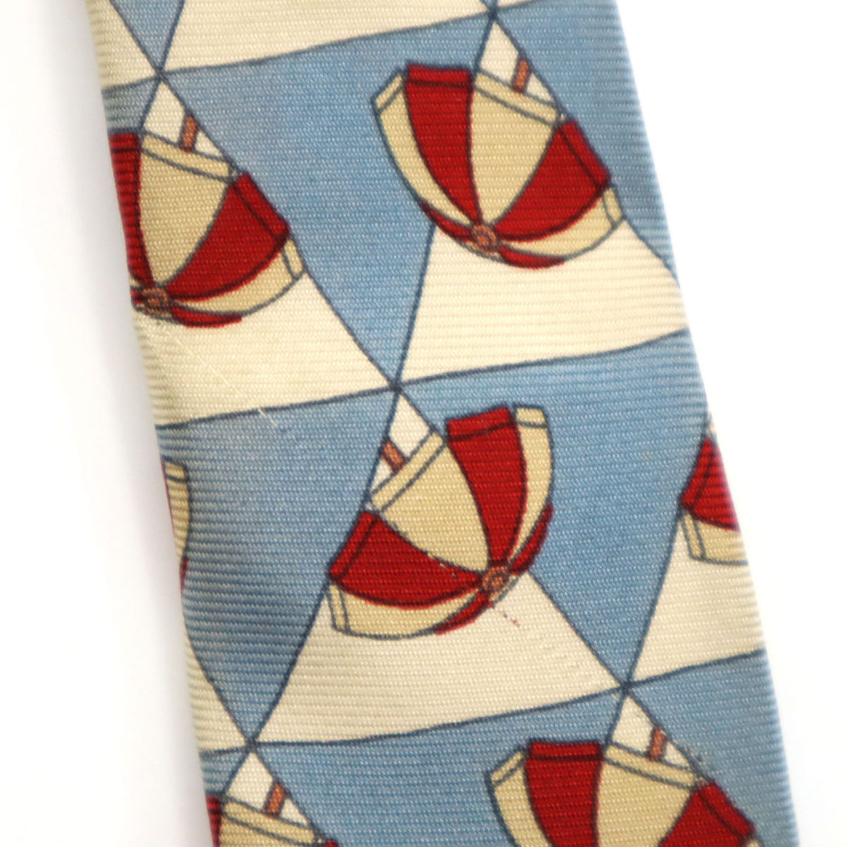 Burberrys バーバリーズ 90s オールド イタリア製 シルク パラソル柄 ネクタイ 水色系 メンズ