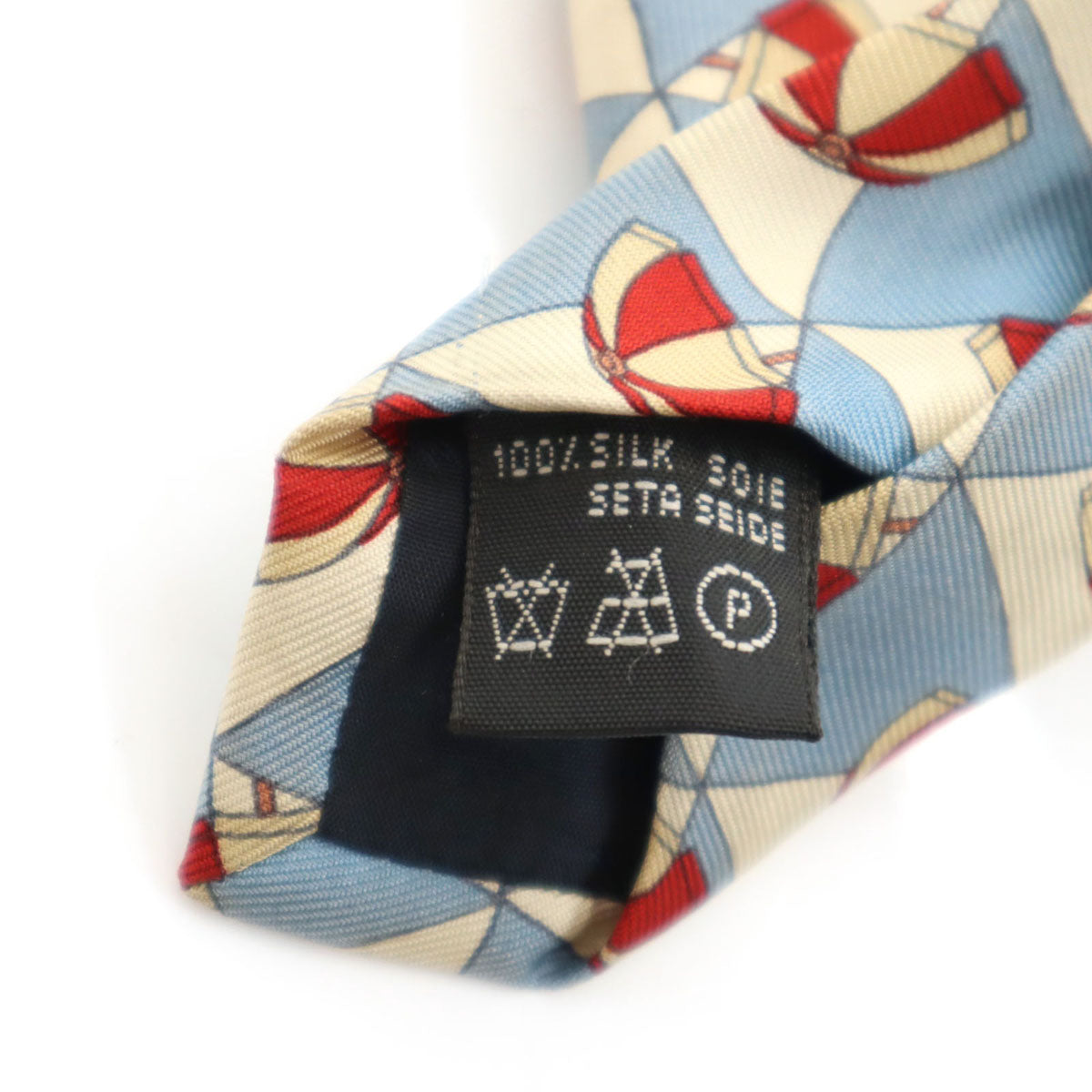 Burberrys バーバリーズ 90s オールド イタリア製 シルク パラソル柄 ネクタイ 水色系 メンズ