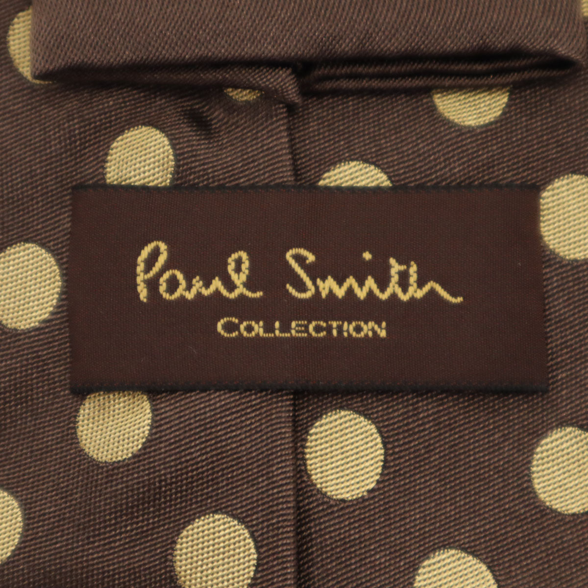 PAUL SMITH COLLECTION ポールスミスコレクション イタリア製 シルク ドット柄 ネクタイ ブラウン 水玉 メンズ