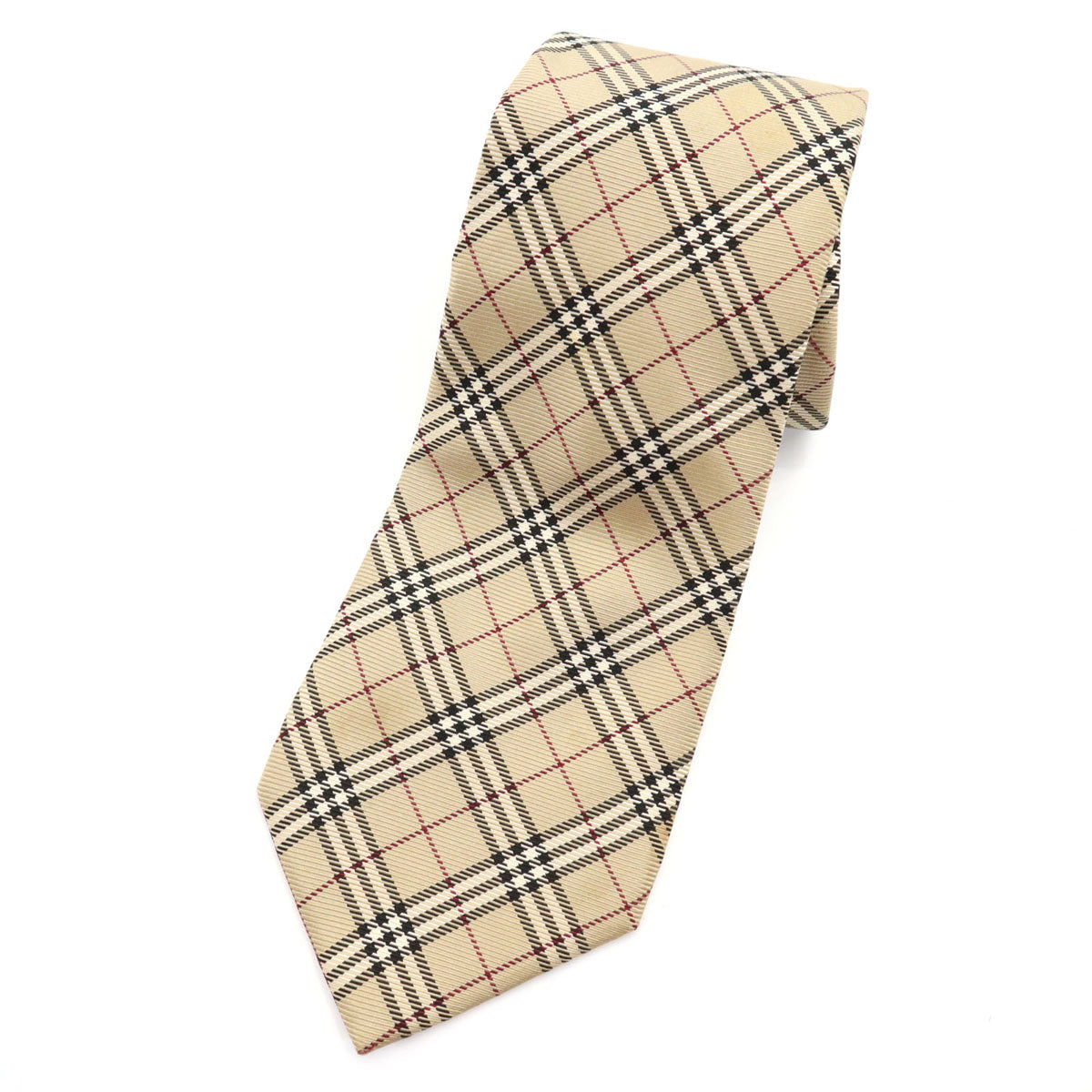 BURBERRY LONDON バーバリーロンドン 日本製 シルク ノバチェック ネクタイ ベージュ メンズ