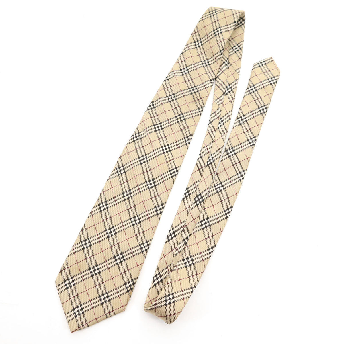 BURBERRY LONDON バーバリーロンドン 日本製 シルク ノバチェック ネクタイ ベージュ メンズ