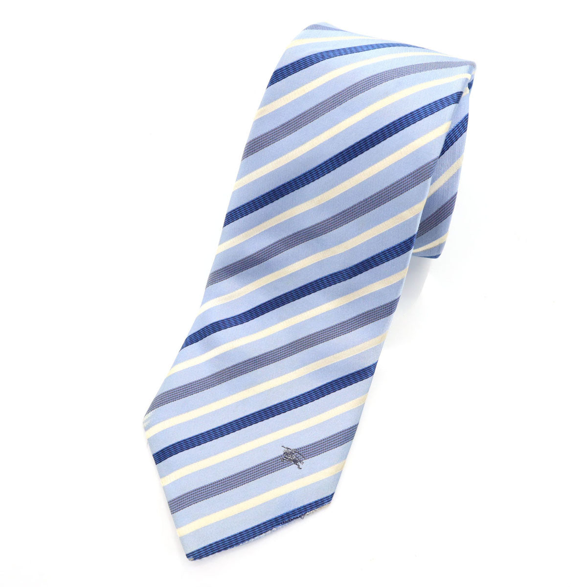 BURBERRY BLACK LABEL バーバリーブラックレーベル 日本製 シルク 斜ストライプ柄 ネクタイ ブルー系 三陽商会 メンズ