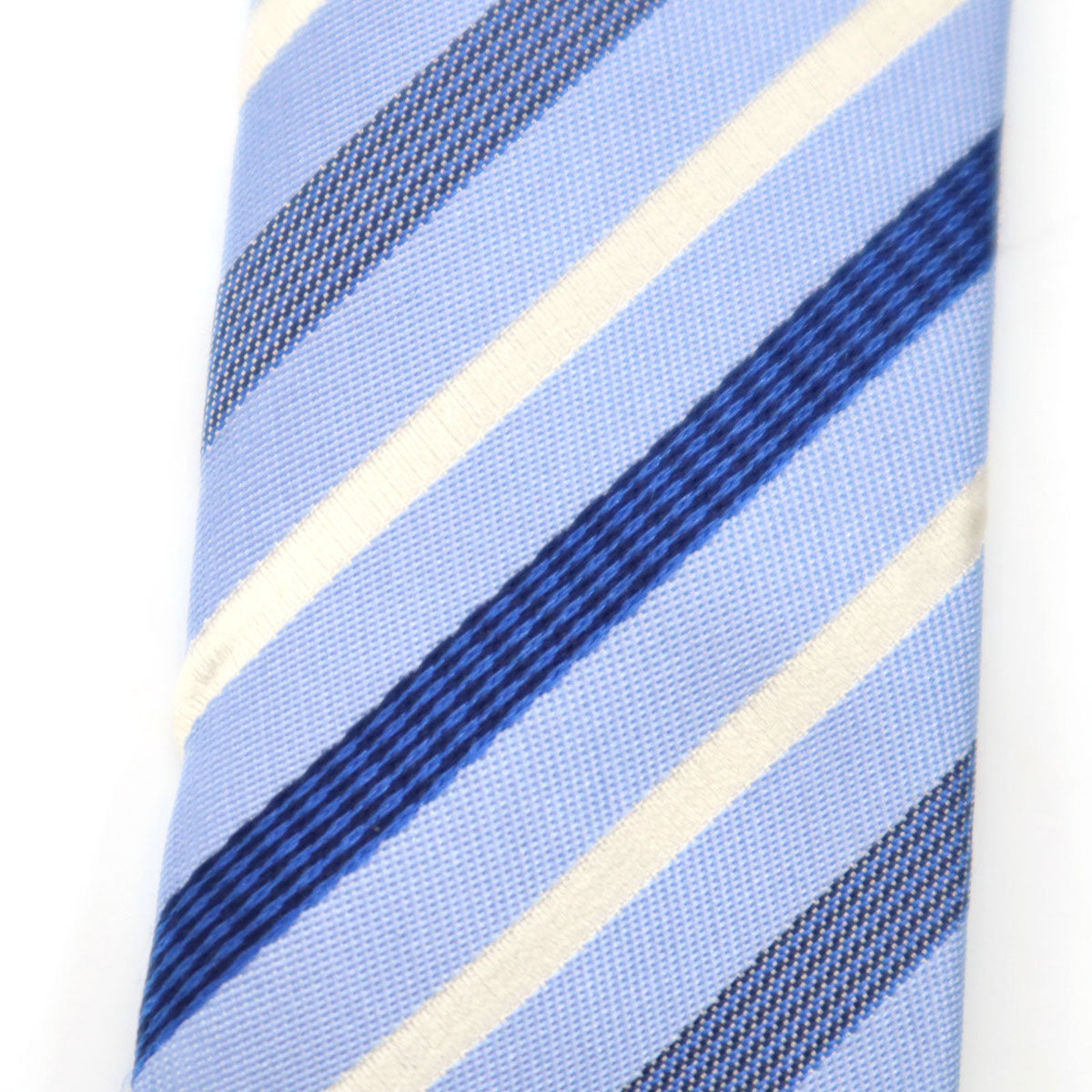 BURBERRY BLACK LABEL バーバリーブラックレーベル 日本製 シルク 斜ストライプ柄 ネクタイ ブルー系 三陽商会 メンズ