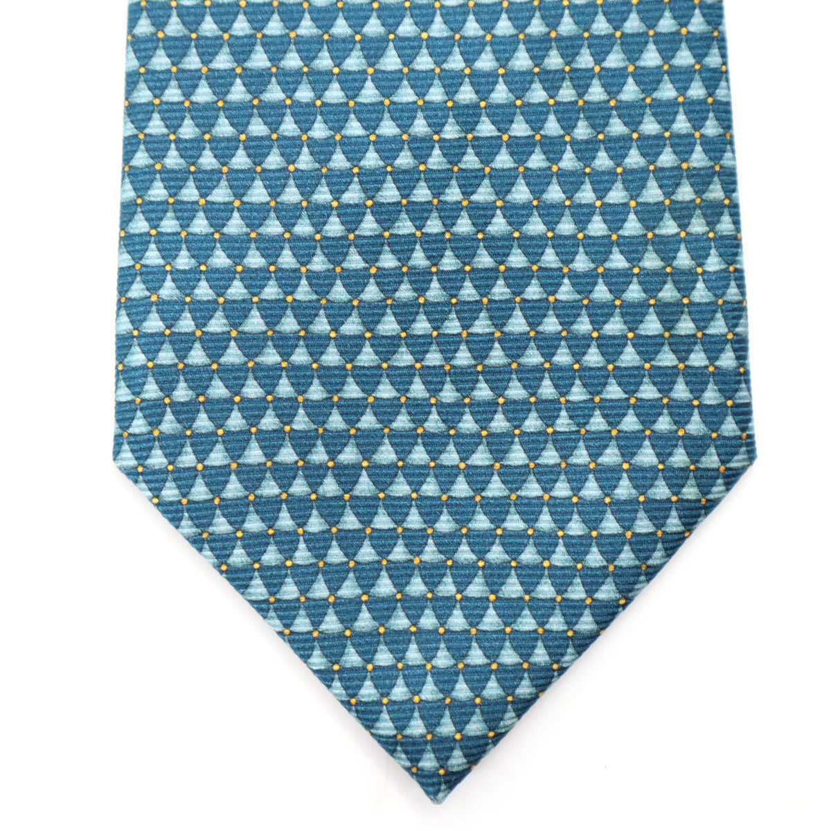 BVLGARI ブルガリ イタリア製 シルク 総柄 ネクタイ ブルー系 メンズ