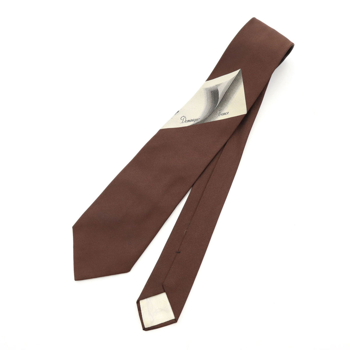 Dominique France ドミニックフランス フランス製 シルク ネクタイ ブラウン メンズ