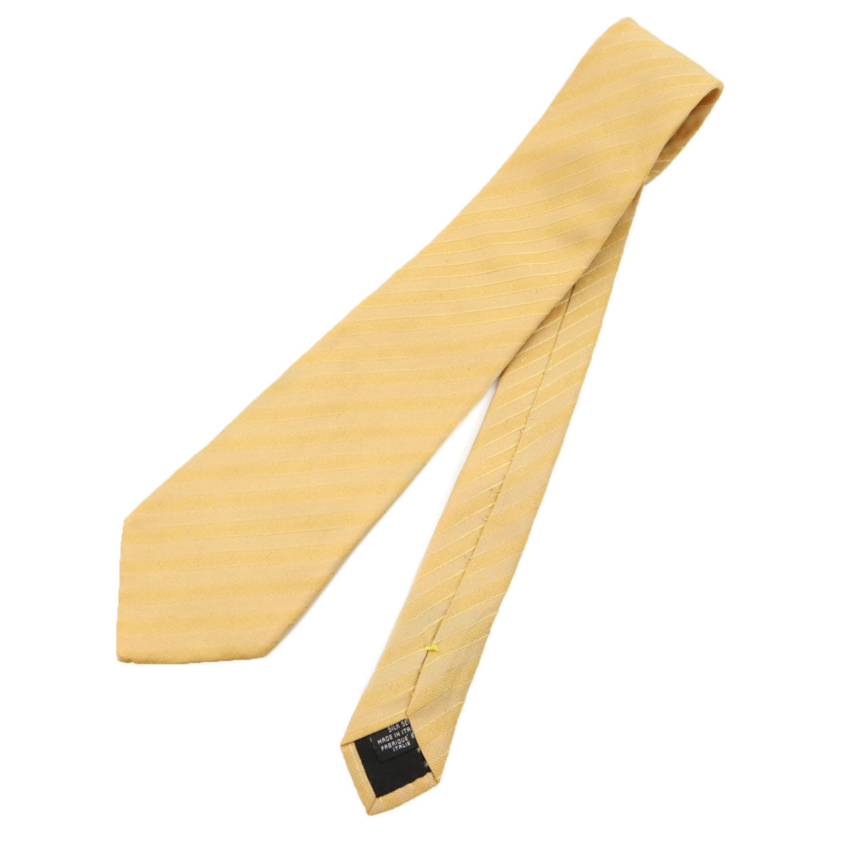 FENDI フェンディ イタリア製 シルク 斜ストライプ柄 ネクタイ イエロー系 メンズ
