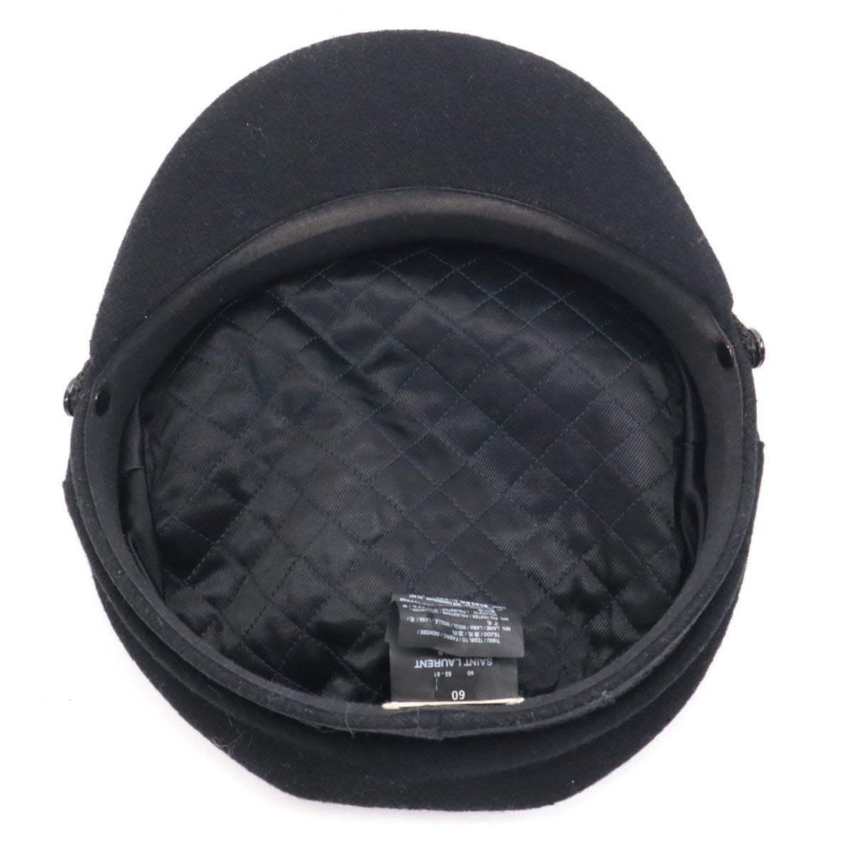 SAINT LAURENT サンローラン フランス製 キャスケット 60 ブラック 帽子 レディース