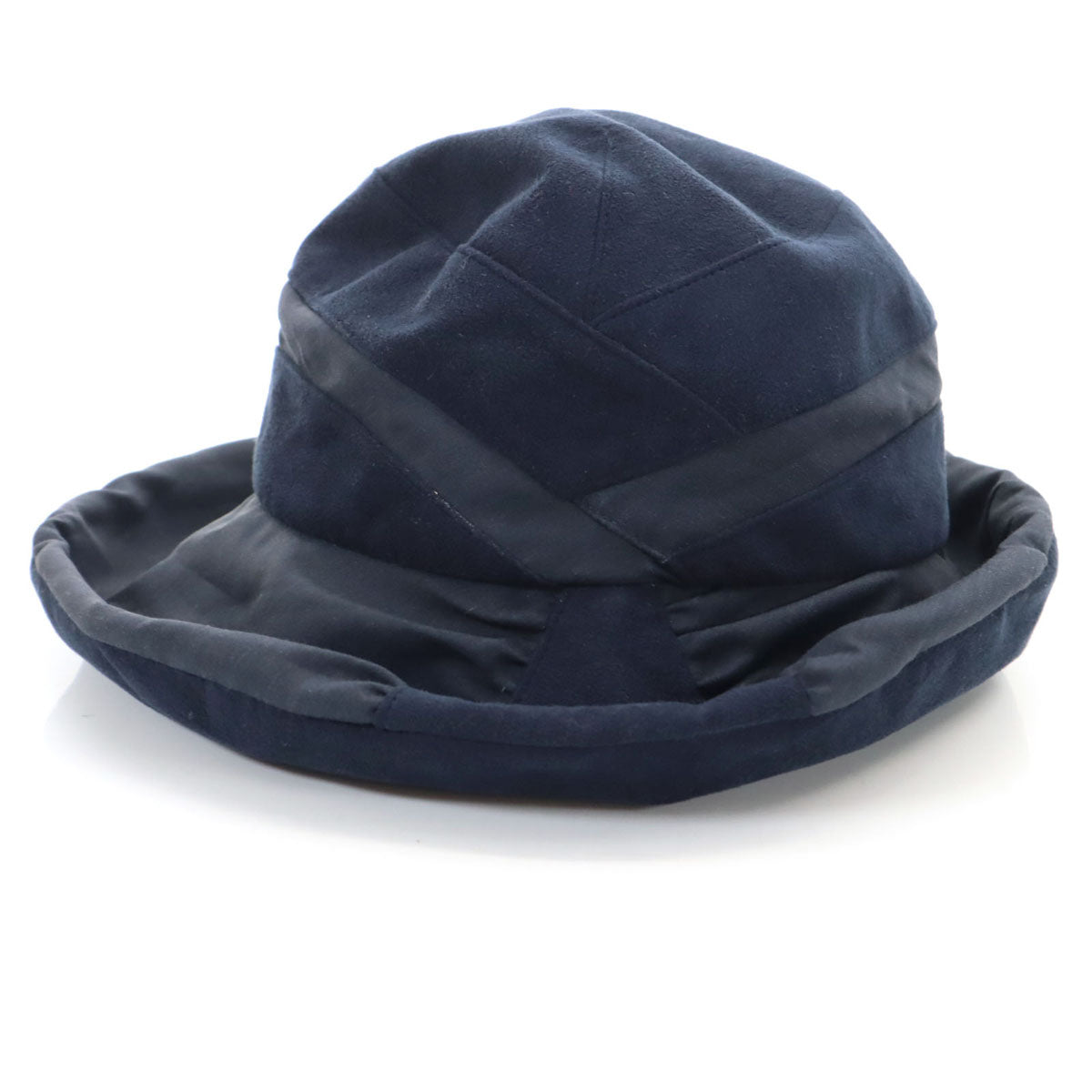 LANVIN COLLECTION ランバン コレクション 日本製 フェイクスエード バケット ハット M-S ネイビー 帽子 レディース