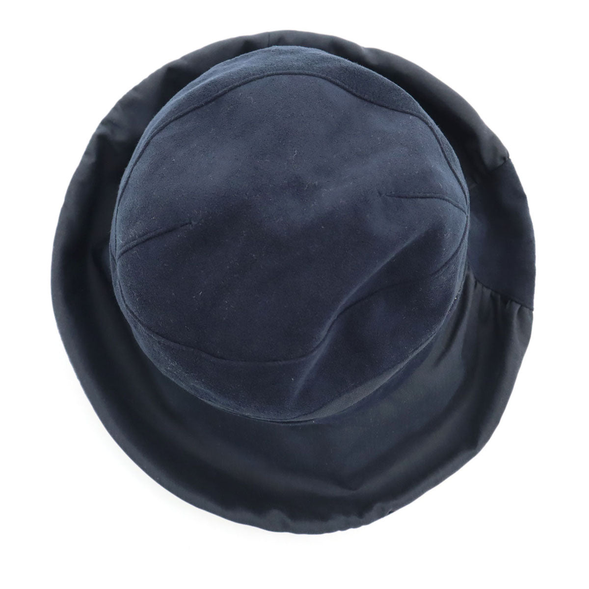 LANVIN COLLECTION ランバン コレクション 日本製 フェイクスエード バケット ハット M-S ネイビー 帽子 レディース