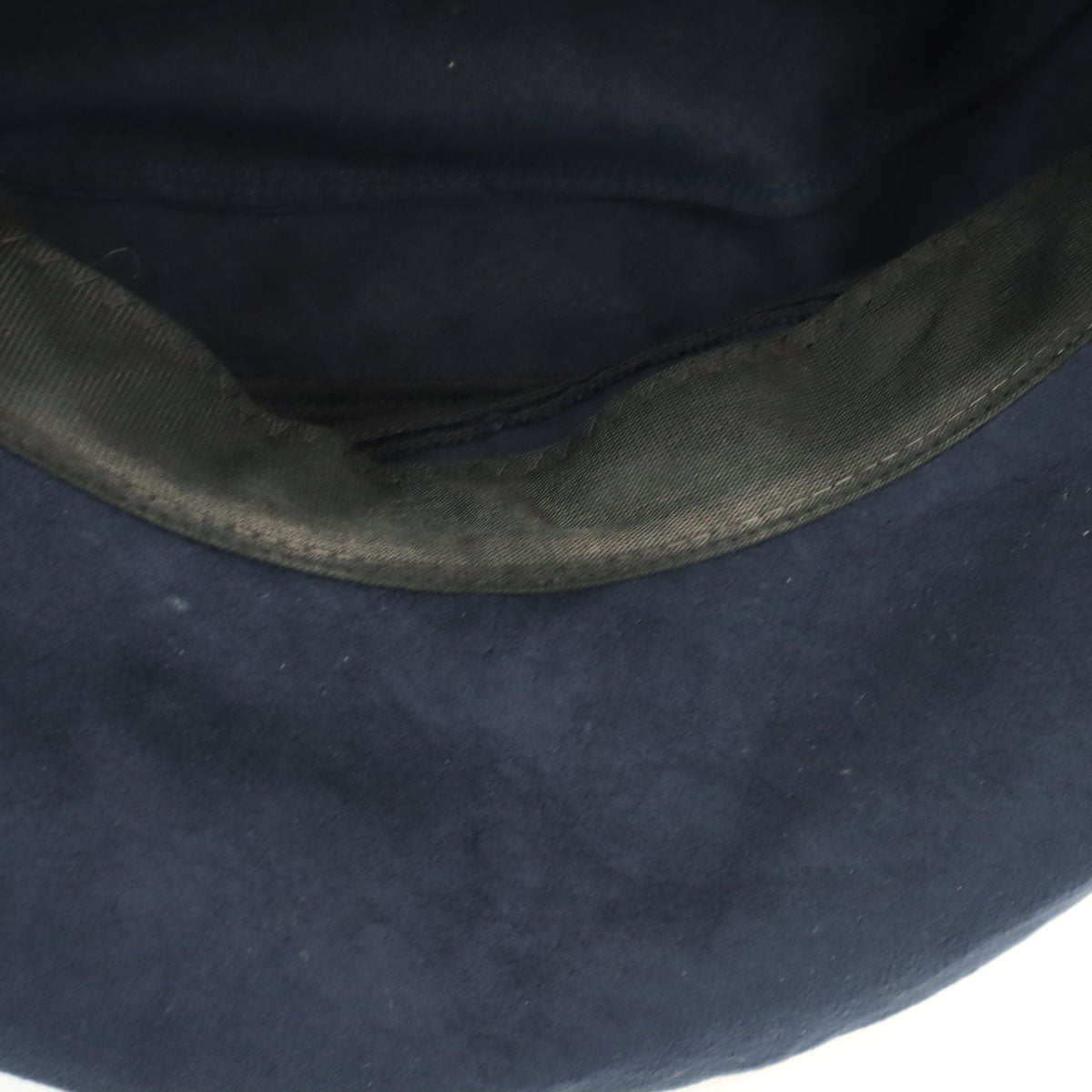 LANVIN COLLECTION ランバン コレクション 日本製 フェイクスエード バケット ハット M-S ネイビー 帽子 レディース