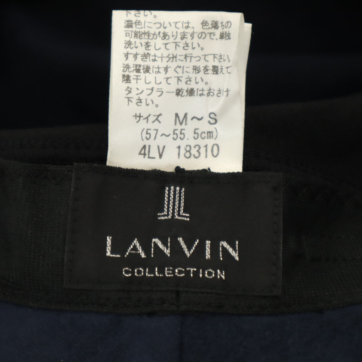 LANVIN COLLECTION ランバン コレクション 日本製 フェイクスエード バケット ハット M-S ネイビー 帽子 レディース