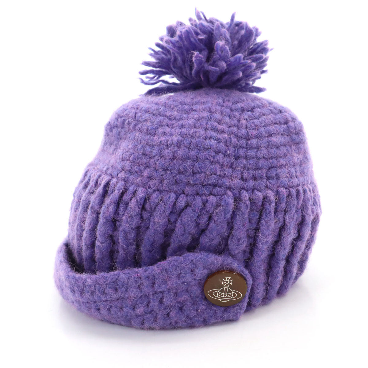 Vivienne Westwood ACCESSORIES ヴィヴィアンウエストウッド アクセサリー 日本製 ニットキャップ パープル ビーニー ボンボン レディース