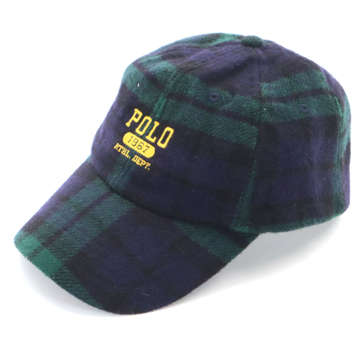 POLO RALPH LAUREN ポロラルフローレン ブラックウォッチ チェック柄 ウール キャップ ONE SIZE ネイビー 帽子 メンズ