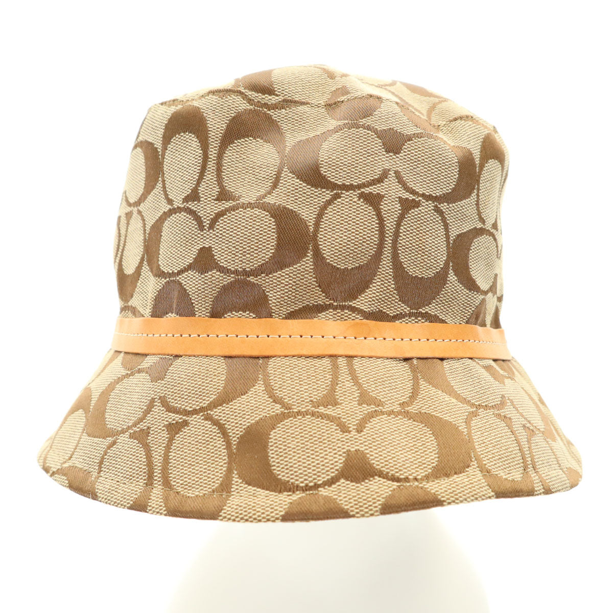 美品 COACH コーチ シグネチャー バケット ハット M/L ベージュ 帽子 メンズ