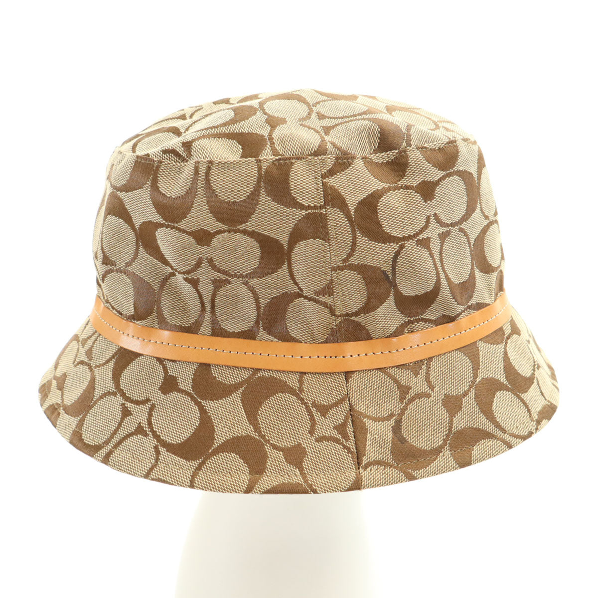 美品 COACH コーチ シグネチャー バケット ハット M/L ベージュ 帽子 メンズ