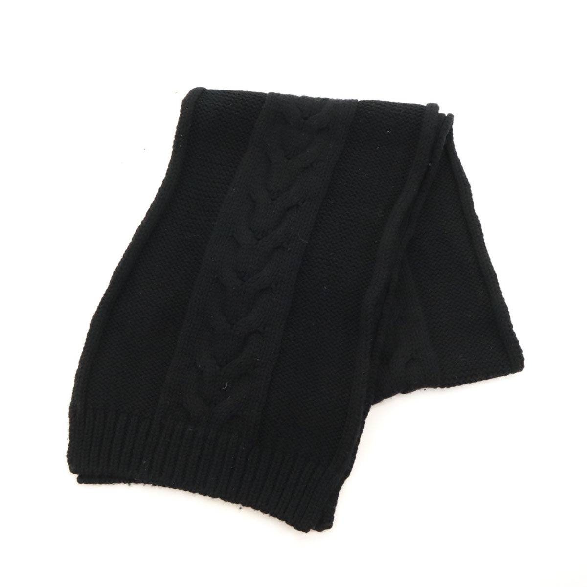 DOLCE&GABBANA ドルチェアンドガッバーナ イタリア製 ケーブル ニット マフラー ブラック ユニセックス メンズ