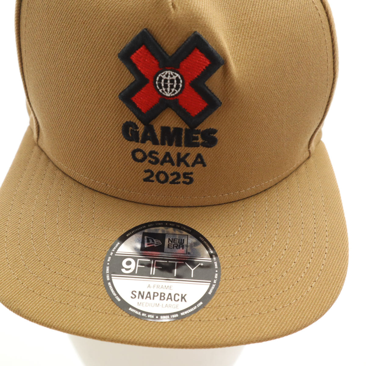 NEW ERA ニューエラ X Gamesエックスゲームズ コラボ 9FIFTY OSAKA 2025 キャップ M-L ベージュ 帽子 スナップバック 非売品 メンズ