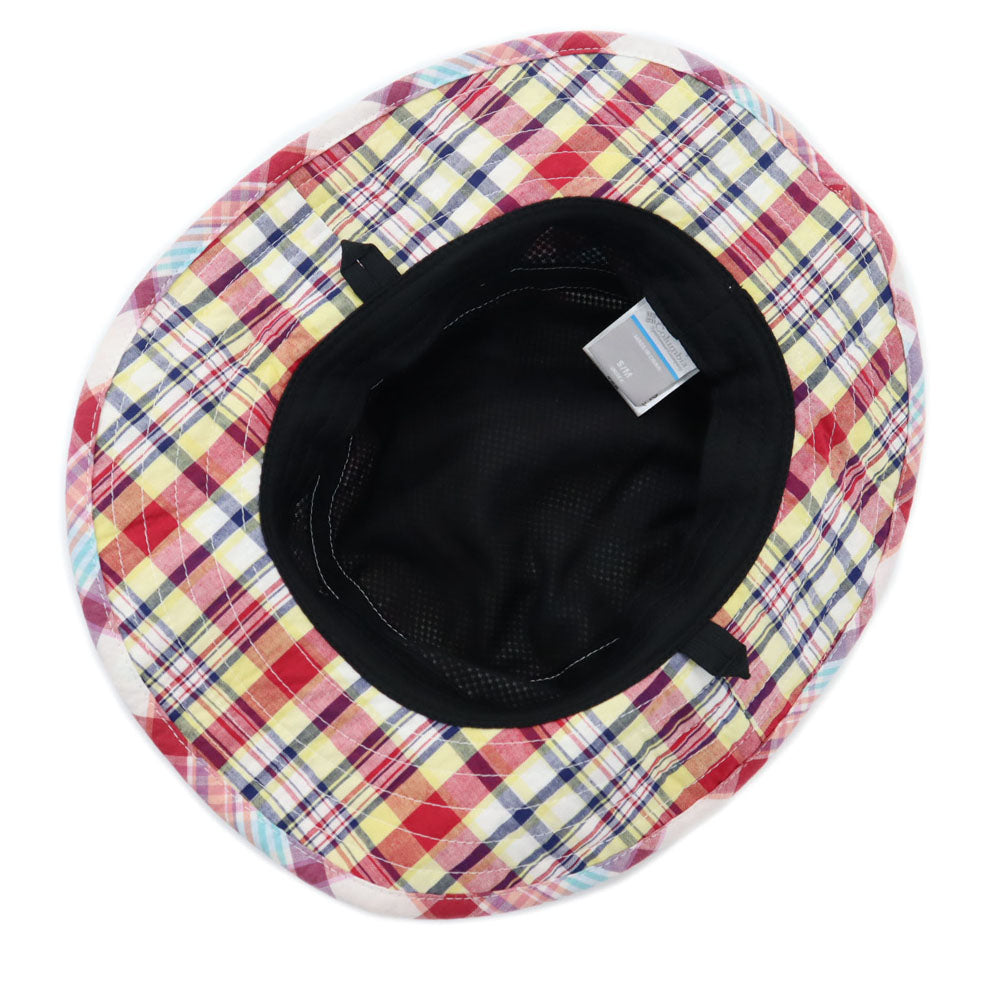 Columbia コロンビア アウトドア チェック柄 ハット S/M 赤系 メンズ