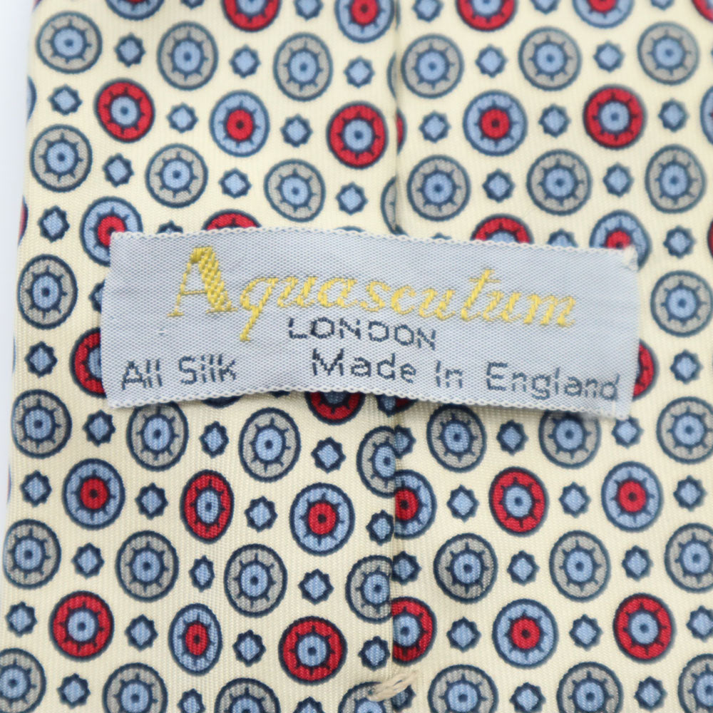 アクアスキュータム シルク 総柄 ネクタイ  Aquascutum メンズ
