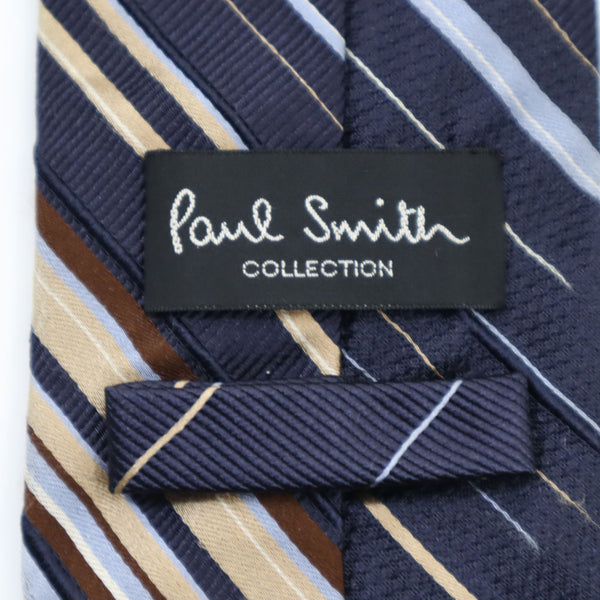 ポールスミス イタリア製 シルクブレンド 総柄 ネクタイ  ネイビー系 Paul Smith メンズ