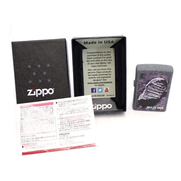 ジッポー 2014年 USA製 月面着陸 オイルライター  グレー ZIPPO メンズ