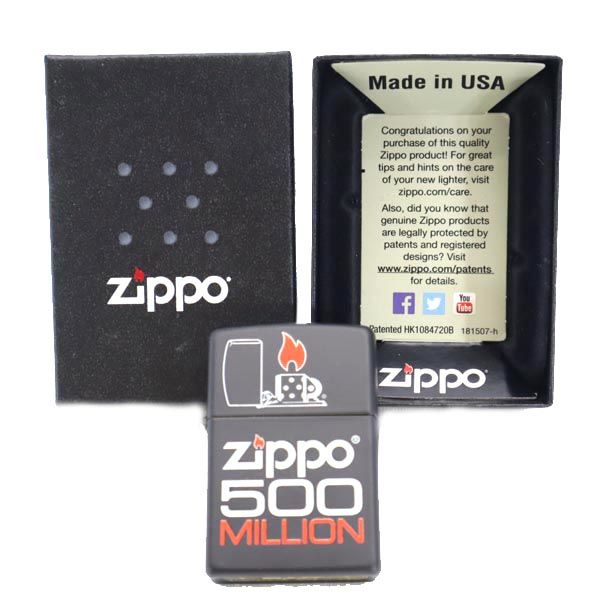 ジッポー 2015年 USA製 500MILLION オイルライター  ブラック ZIPPO メンズ