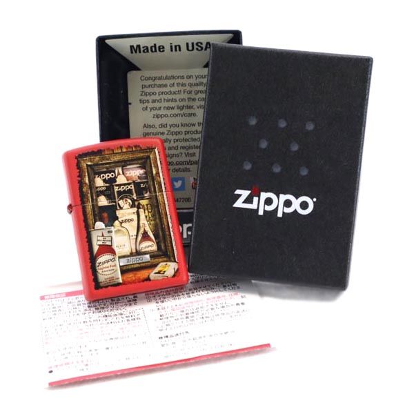 ジッポー 2014年 USA製 オイルライター  レッド ZIPPO メンズ