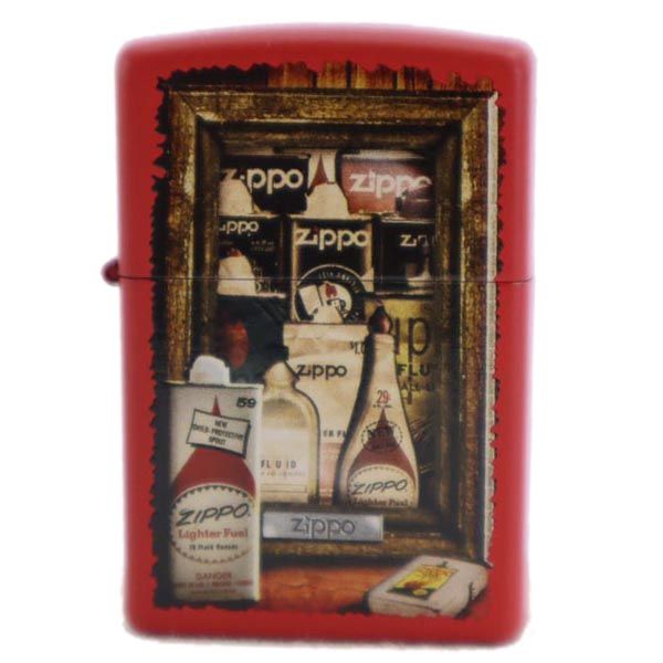 ジッポー 2014年 USA製 オイルライター  レッド メンズ