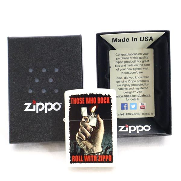 ジッポー 2015年 USA製 オイルライター  ホワイト ZIPPO メンズ