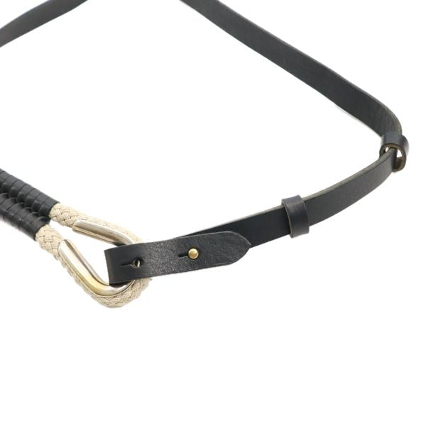 未使用 ナノユニバース アンボワーズ AMBOISE カーフレザー ロープ ベルト  ブラック nano universe レディース