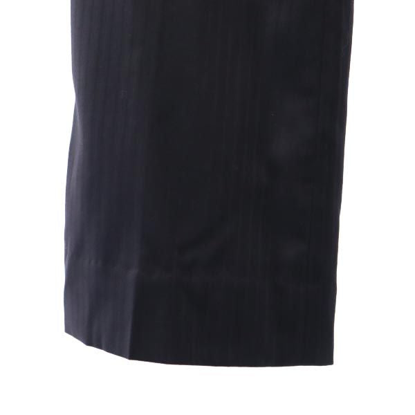 BURBERRY バーバリー 三陽商会 日本製 ウール ストライプ地 スラックスパンツ 38 ブラック系 レディース