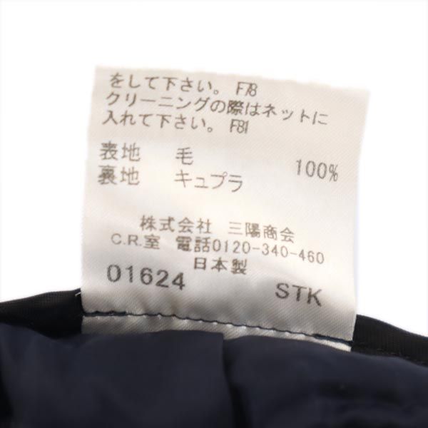 BURBERRY バーバリー 三陽商会 日本製 ウール ストライプ地 スラックスパンツ 38 ブラック系 レディース