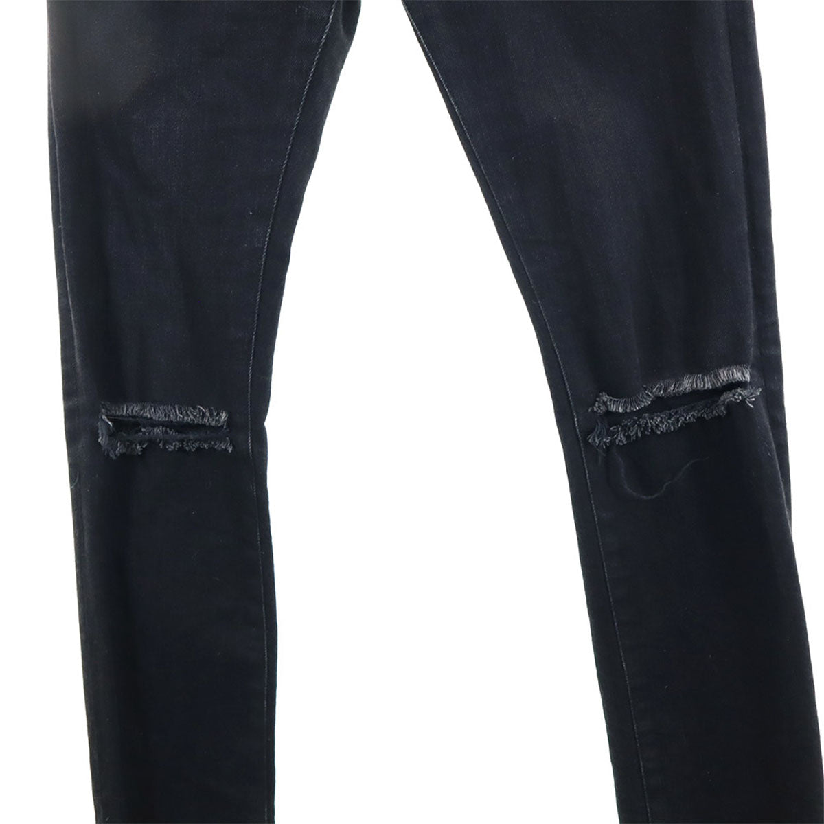 SAINT LAURENT サンローラン ダメージ加工 スキニーデニムパンツ w29 ブラック 日本製 ジーンズ ジーパン レディース