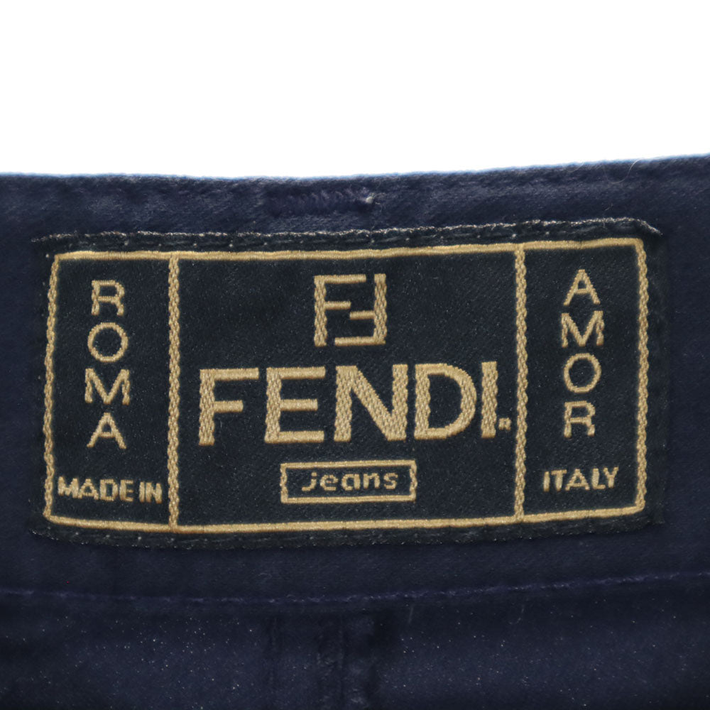 FENDI フェンディ イタリア製 ロングパンツ I 42 ネイビー系 レディース