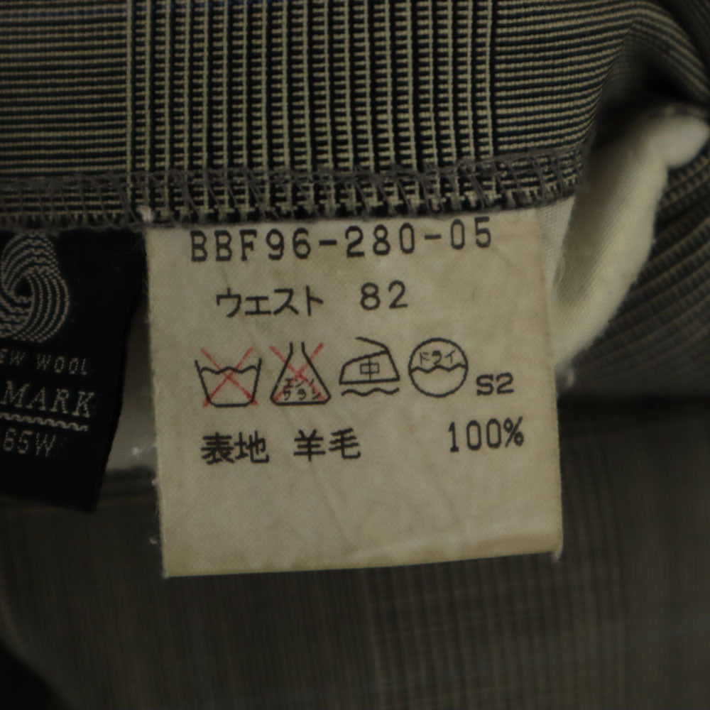 BURBERRY バーバリー 90s オールド チェック柄 スラックスパンツ W82 グレー メンズ