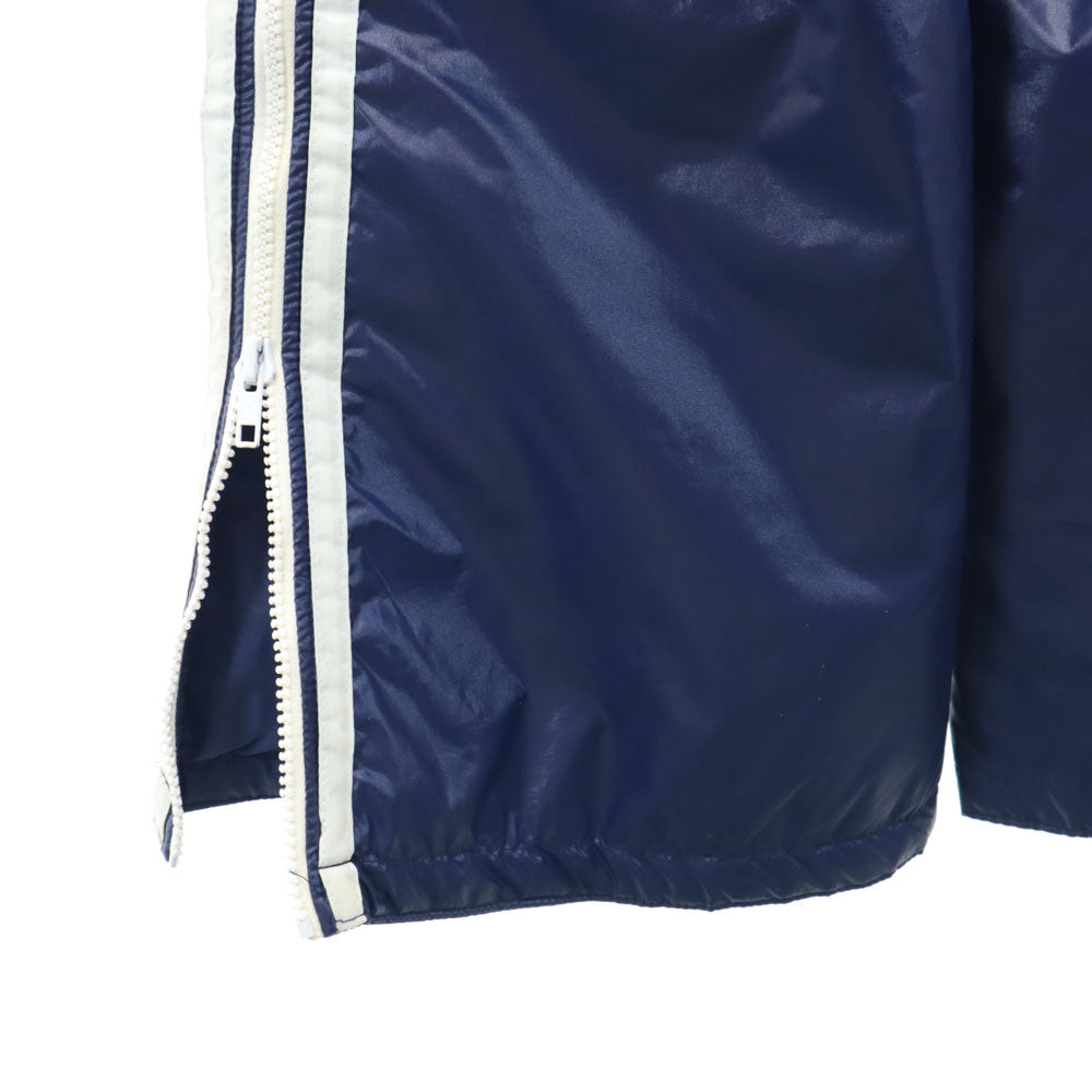 adidas アディダス 70s デサント製 ヴィンテージ 西ドイツタグ 中綿 オーバー パンツ 4 ネイビー×ホワイト サイドジップ ウエストゴム メンズ