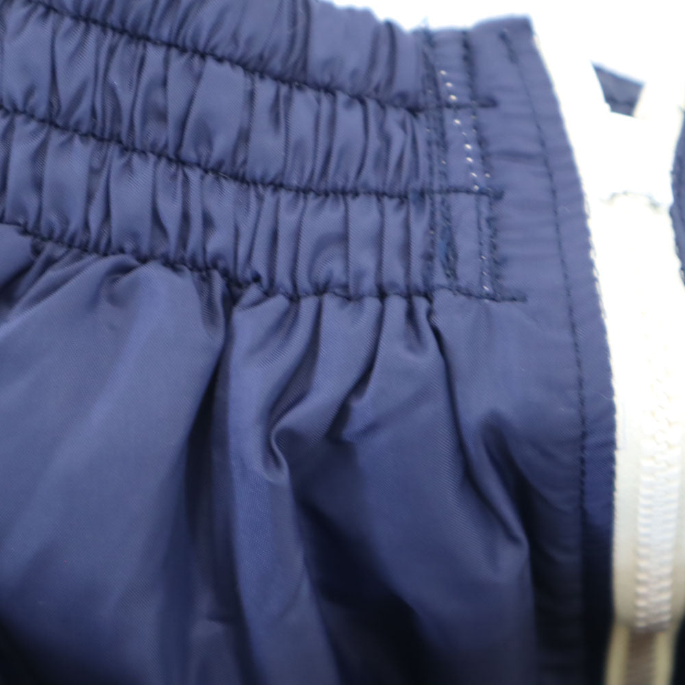 adidas アディダス 70s デサント製 ヴィンテージ 西ドイツタグ 中綿 オーバー パンツ 4 ネイビー×ホワイト サイドジップ ウエストゴム メンズ