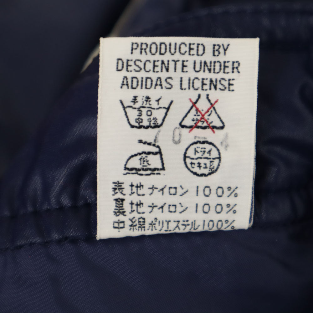 adidas アディダス 70s デサント製 ヴィンテージ 西ドイツタグ 中綿 オーバー パンツ 4 ネイビー×ホワイト サイドジップ ウエストゴム メンズ