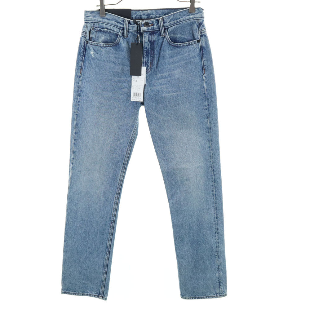 未使用 HELMUT LANG ヘルムートラング USA製 ボーイフレンド デニムパンツ W26 ライトブルー ジーンズ クラッシュ ヴィンテージ加工 レディース