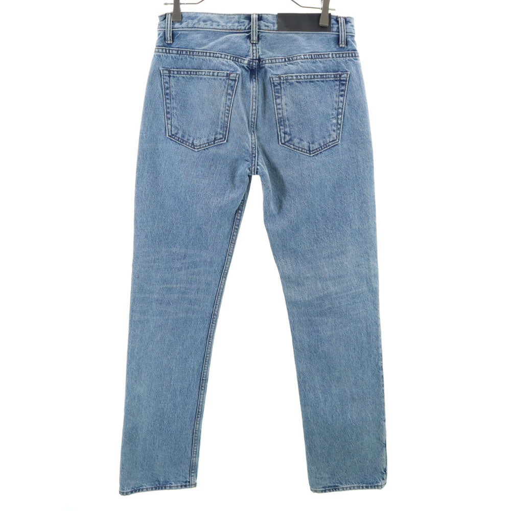 未使用 HELMUT LANG ヘルムートラング USA製 ボーイフレンド デニムパンツ W26 ライトブルー ジーンズ クラッシュ ヴィンテージ加工 レディース