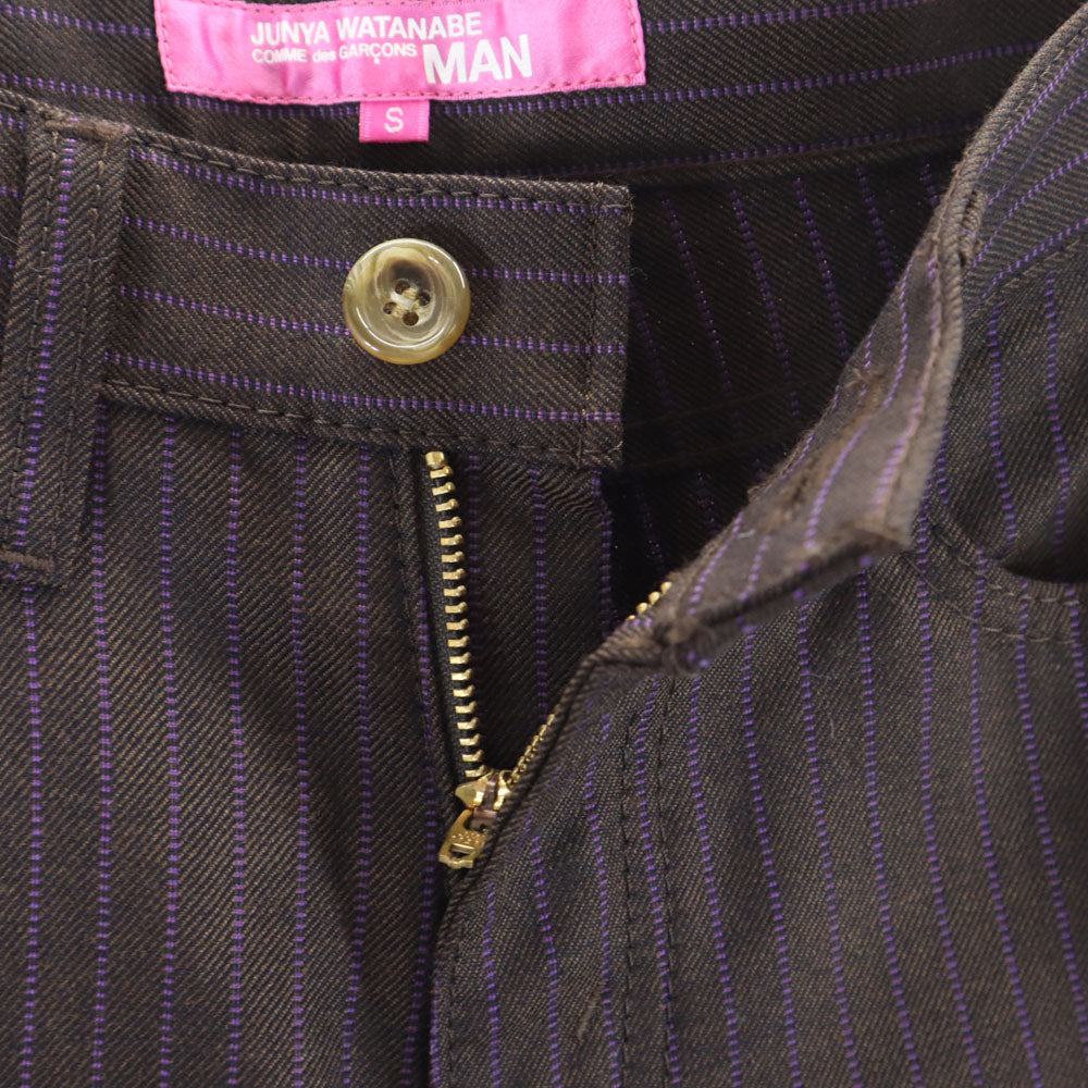 COMME des GARCONS コムデギャルソン 00s 2004年 日本製 ストライプ柄 ロングパンツ S ブラウン メンズ