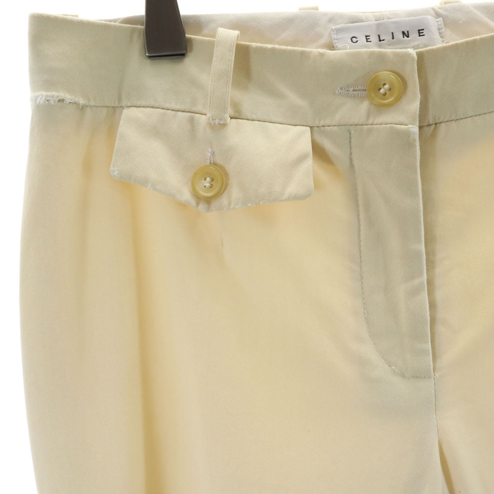 CELINE セリーヌ フランス製 ウールブレンド ブーツカットパンツ 34 ベージュ系 レディース