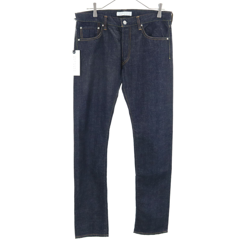 未使用 テクスチャーウィーメイド 日本製 タイトストレート デニムパンツ W30 インディゴ TEXTURE WE MADE フラッシャー付き メンズ
