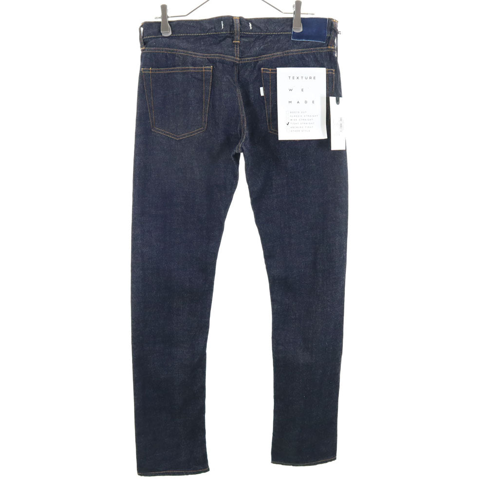 未使用 テクスチャーウィーメイド 日本製 タイトストレート デニムパンツ W30 インディゴ TEXTURE WE MADE フラッシャー付き メンズ